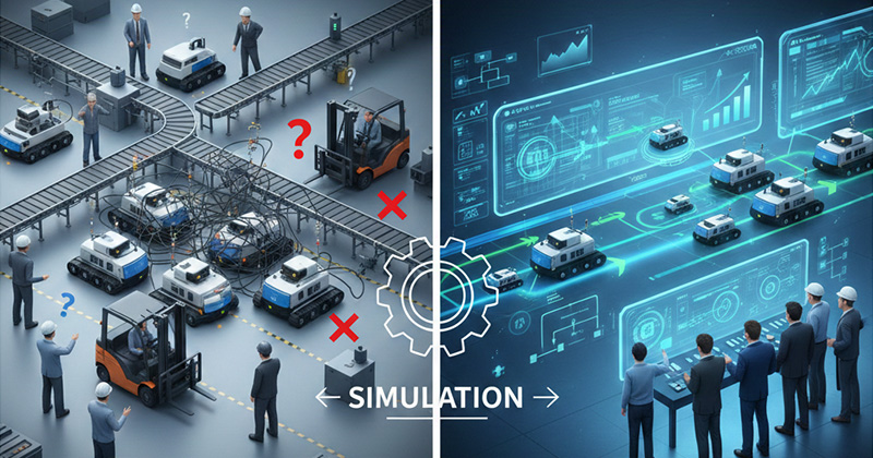 AGV・AMR導入の検討方法  現場目線で考える生産シミュレーション活用 Image